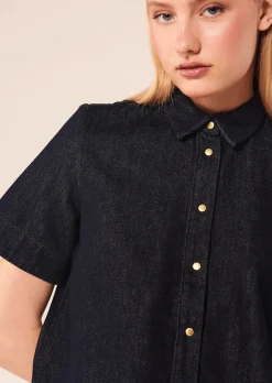 Chemise Camilla bleu marine en denim