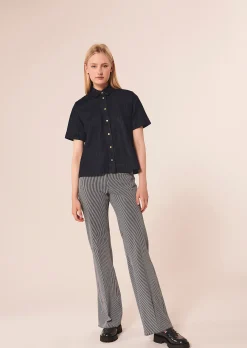 Chemise Camilla bleu marine en denim