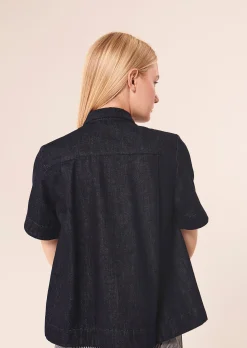 Chemise Camilla bleu marine en denim