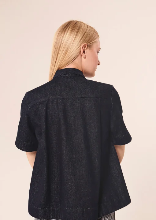 Chemise Camilla bleu marine en denim