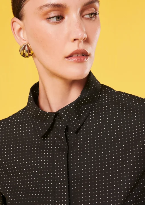 Chemise Camille noire à pois