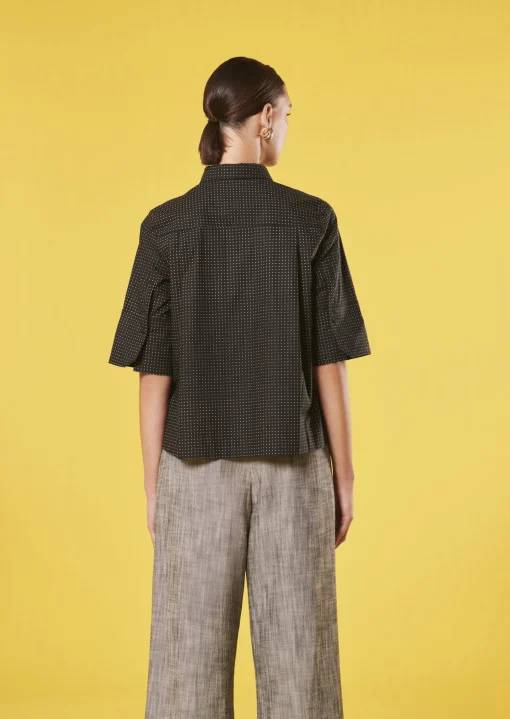Chemise Camille noire à pois