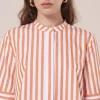 Chemise Camilliana orange à rayures en popeline