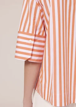 Chemise Camilliana orange à rayures en popeline