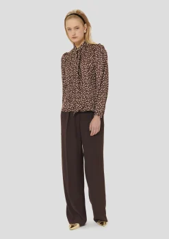 Chemise Candy marron imprimée à pois