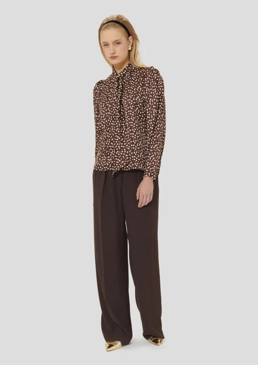 Chemise Candy marron imprimée à pois