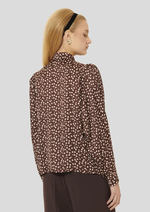 Chemise Candy marron imprimée à pois