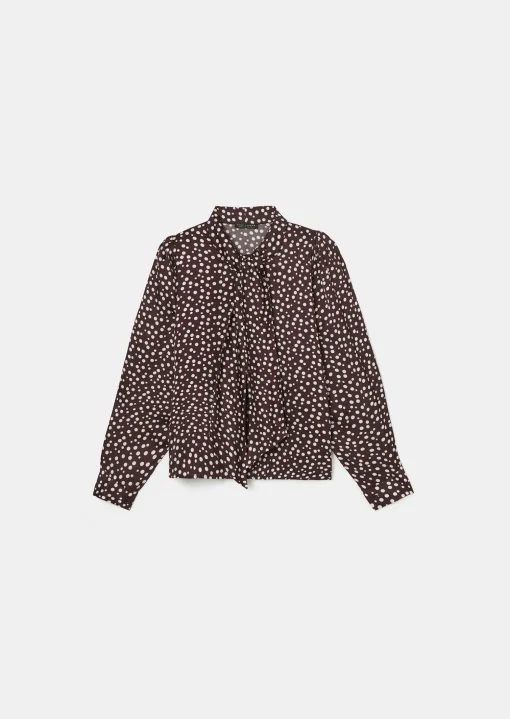 Chemise Candy marron imprimée à pois