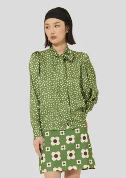 Chemise Candy verte imprimée à pois