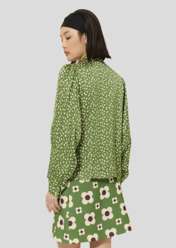 Chemise Candy verte imprimée à pois