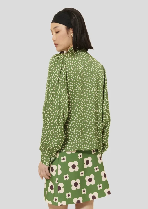 Chemise Candy verte imprimée à pois