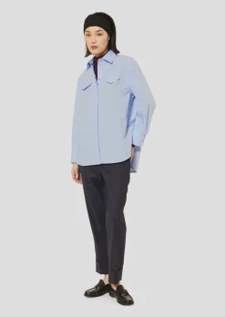 Chemise Carlotta bleu ciel en popeline