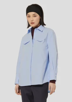 Chemise Carlotta bleu ciel en popeline