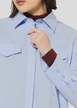 Chemise Carlotta bleu ciel en popeline