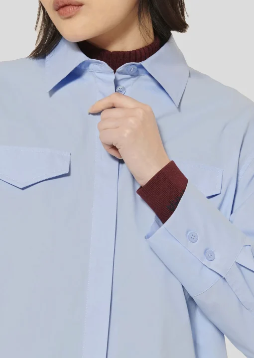 Chemise Carlotta bleu ciel en popeline