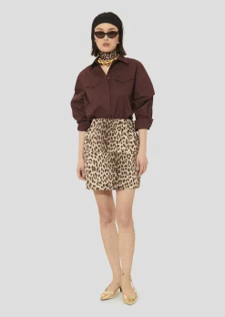 Chemise Carlotta bordeaux en popeline