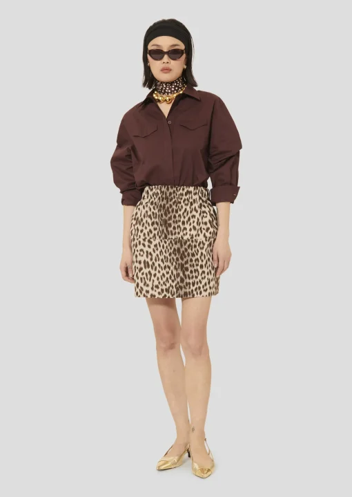 Chemise Carlotta bordeaux en popeline