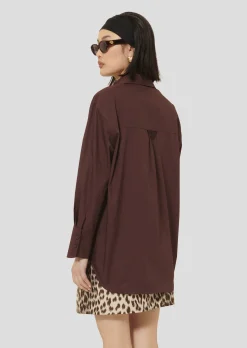 Chemise Carlotta bordeaux en popeline