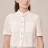 Chemise Cheryl blanche en broderie anglaise