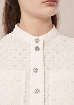 Chemise Cheryl blanche en broderie anglaise