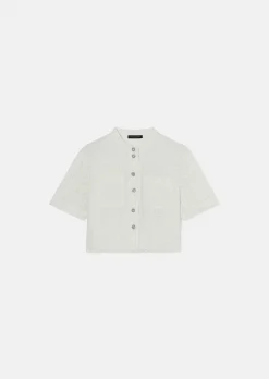 Chemise Cheryl blanche en broderie anglaise