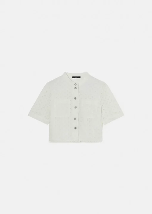 Chemise Cheryl blanche en broderie anglaise