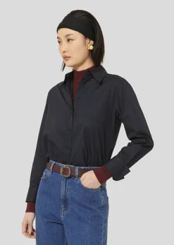Chemise Clarisse bleu nuit en popeline