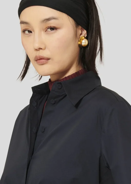 Chemise Clarisse bleu nuit en popeline