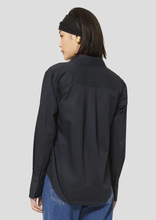 Chemise Clarisse bleu nuit en popeline