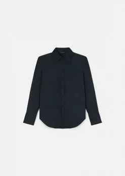 Chemise Clarisse bleu nuit en popeline