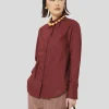 Chemise Clarisse bordeaux en popeline