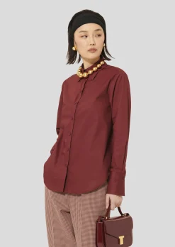 Chemise Clarisse bordeaux en popeline