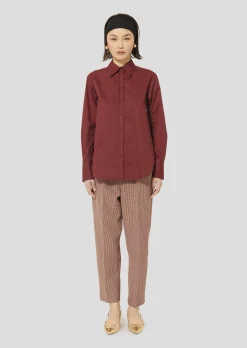Chemise Clarisse bordeaux en popeline