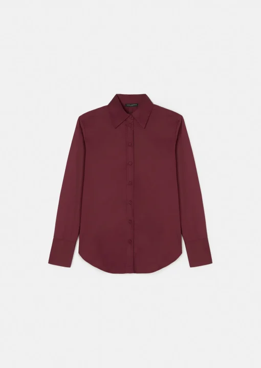 Chemise Clarisse bordeaux en popeline