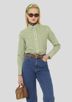Chemise Clarisse verte à rayures