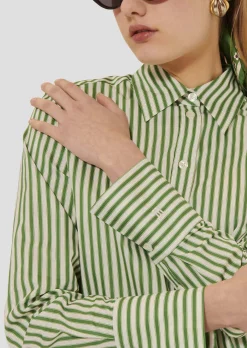 Chemise Clarisse verte à rayures