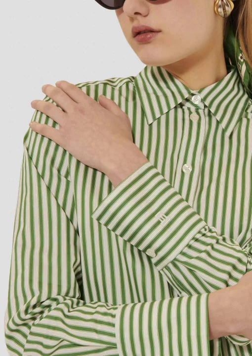 Chemise Clarisse verte à rayures