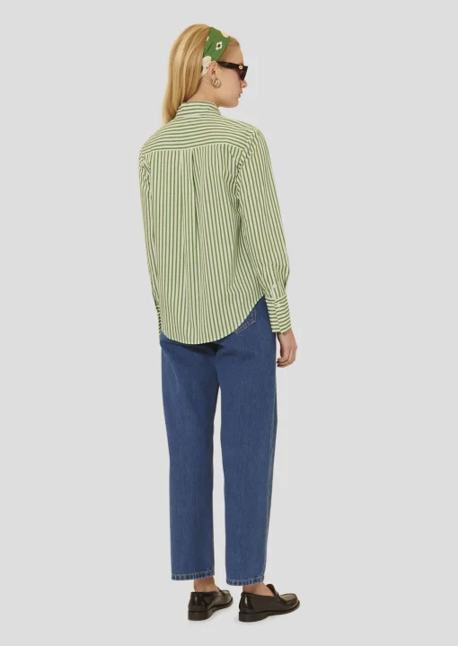 Chemise Clarisse verte à rayures