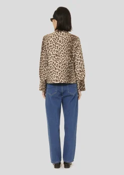 Chemise Coco marron imprimée léopard