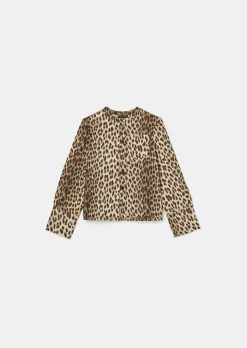 Chemise Coco marron imprimée léopard