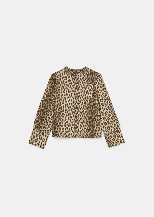 Chemise Coco marron imprimée léopard