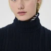 Col amovible Angèle bleu nuit en laine