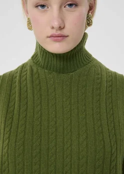 Col amovible Angèle vert en laine