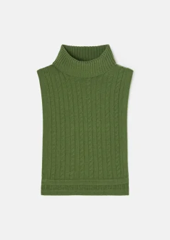 Col amovible Angèle vert en laine
