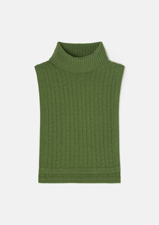 Col amovible Angèle vert en laine