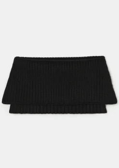 Col amovible Eclipse noir en laine