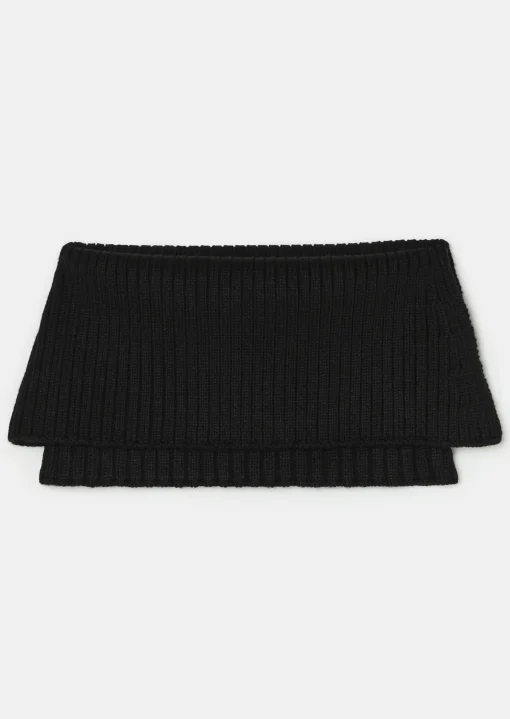 Col amovible Eclipse noir en laine