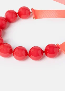 Collier Bella corail à grosses perles