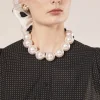 Collier Bella écru nacré à grosses perles