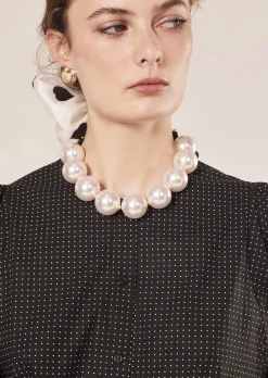 Collier Bella écru nacré à grosses perles